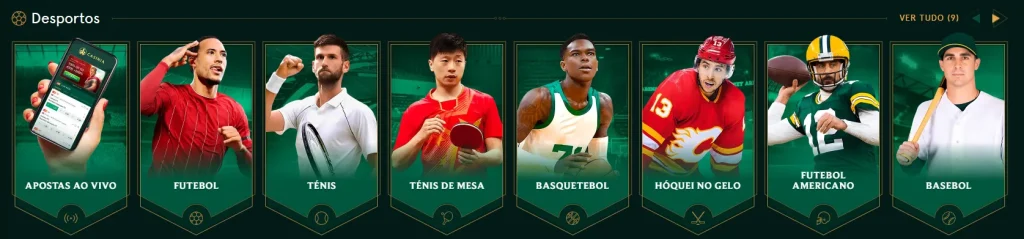 Mercados e desportos disponíveis nas apostas ao vivo do Casinia